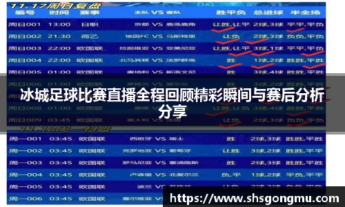 冰城足球比赛直播全程回顾精彩瞬间与赛后分析分享