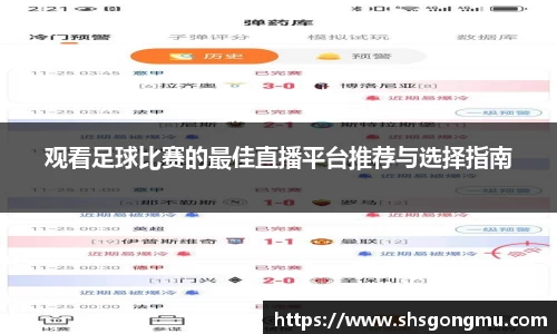 观看足球比赛的最佳直播平台推荐与选择指南