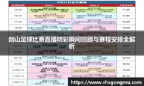 剡山足球比赛直播精彩瞬间回顾与赛程安排全解析